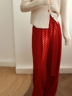 Pleated Wide Belted Pants