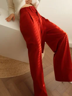 Pleated Wide Belted Pants