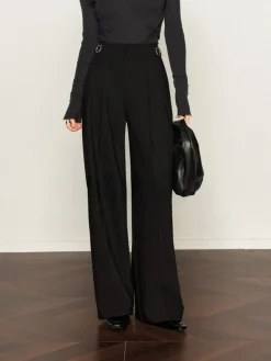 Pleated Wide-Leg Pants