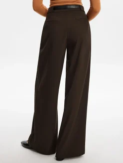 Pleated Wide-Leg Pants With Belt