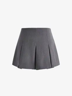 Pleated Zipper Mini Skirt