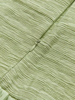 Pleated Zipper Plisse Tube Dress