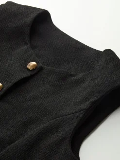 Pockets Golden Button Vest