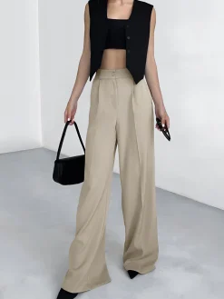 Pockets Wide Leg Pants