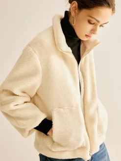 Pockets Zipper Warm Fleece Jacket