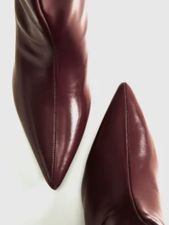 Pointed Toe Kitten Ankle Boots