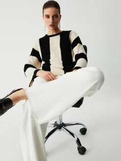 Pointelle Stripe Sweater