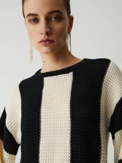 Pointelle Stripe Sweater