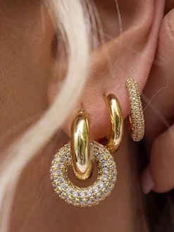 Polished Double Hoop Earrings