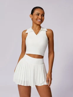 POLO Lapel Skinny Tank Top