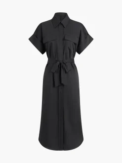 Polo Pockets Tied Midi Dress