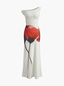 Print Asymmetrical Long Dress