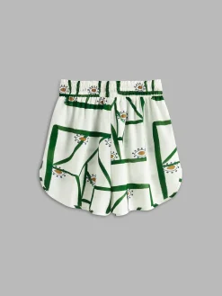 Print Drawstring Shorts Set