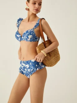 Print Ruffle Bikini Set