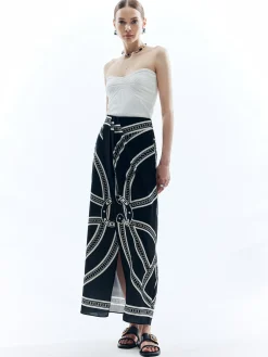 Print Split Vintage Skirt
