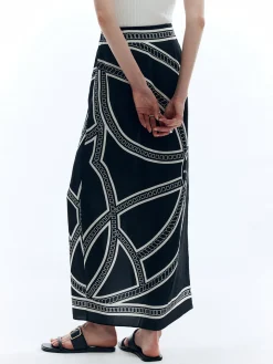 Print Split Vintage Skirt