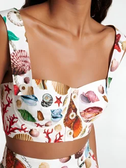 Printed Pleated Skirt Set