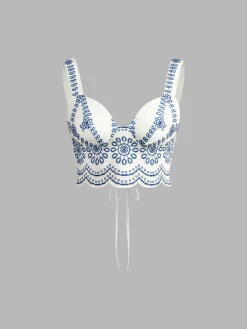 Printed Sleeveless Tie Back Skirt Set