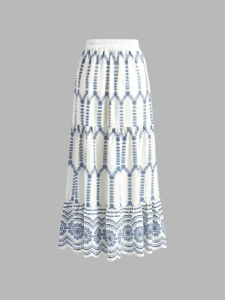 Printed Sleeveless Tie Back Skirt Set