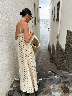 Printed Spaghetti Strap Long Dress
