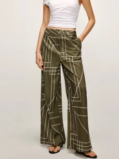 Printed Wide-Leg Pants
