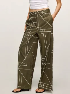 Printed Wide-Leg Pants