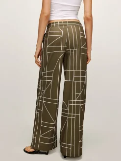 Printed Wide-Leg Pants
