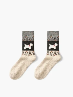 Puppy Pattern Wool Socks