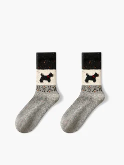 Puppy Pattern Wool Socks