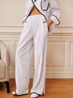 Pure Cotton Contrast Trim Cozy Pants