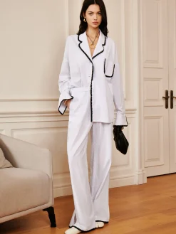 Pure Cotton Contrast Trim Cozy Pants