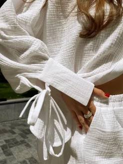 Pure Cotton Loose Knotted Shorts Set