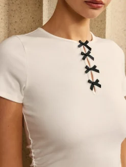 Pure Cotton Ribbon T-Shirt