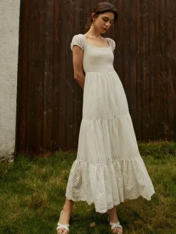 Pure Cotton Ruched Long Dress