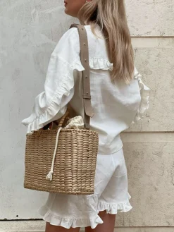 Pure Cotton Ruffle Decor Shorts Set