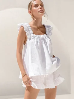 Pure Cotton Ruffle Shorts Set