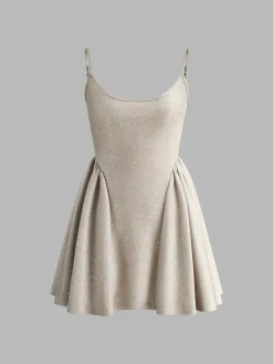 Purl Low Cut Sleeveless Dress