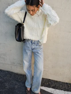 Raw Hem Turtleneck Sweater