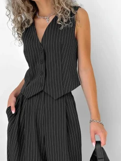 Relaxed Striped Suit Pants Set