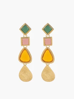 Resin Geometric Drop Earrings