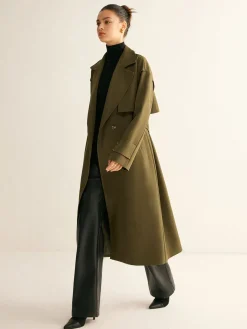 Retro Belted Long Trench Coat