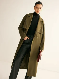 Retro Belted Long Trench Coat