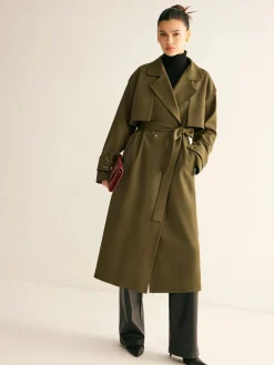 Retro Belted Long Trench Coat