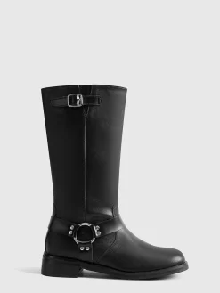 Retro Buckle Knight Boots