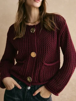 Retro Button Down Hollow Cardigan