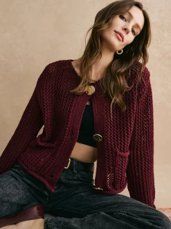 Retro Button Down Hollow Cardigan