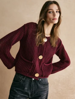 Retro Button Down Hollow Cardigan