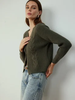 Retro Button Twist Cardigan