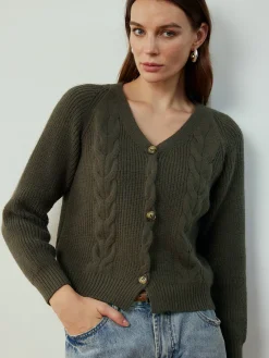 Retro Button Twist Cardigan