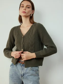 Retro Button Twist Cardigan